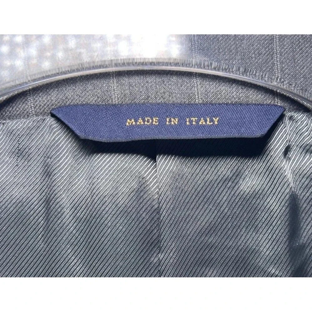 Brooks Brothers Blazer Men's 39R Gray Pinstripe 1818 Fitzgerald Slim Fit Italy